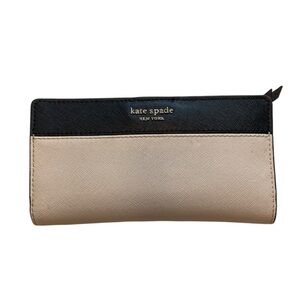 Kate Spade Wallet 100% Leather Staci Slim Bifold Neutral Colorblock Kate Spade